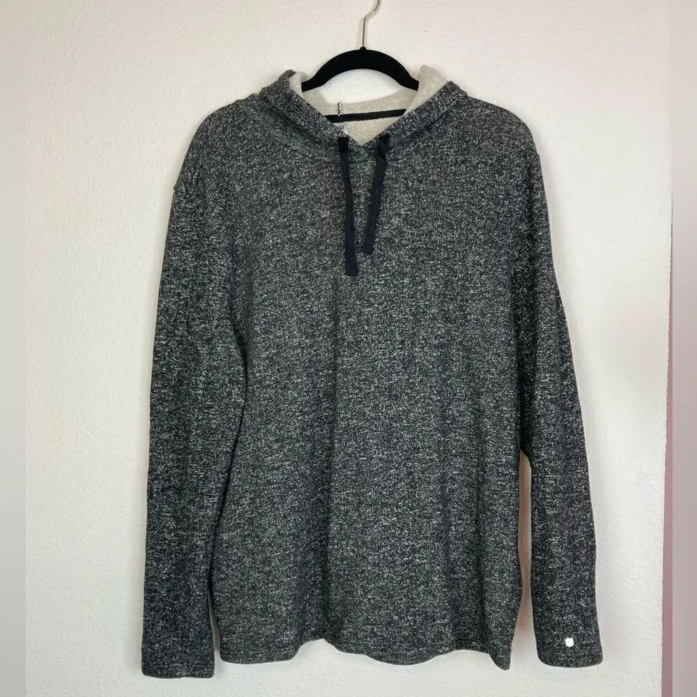 Fabletics Hoodie w/ from side zipper cozy! Black speckled warmer weight